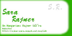 sara rajner business card